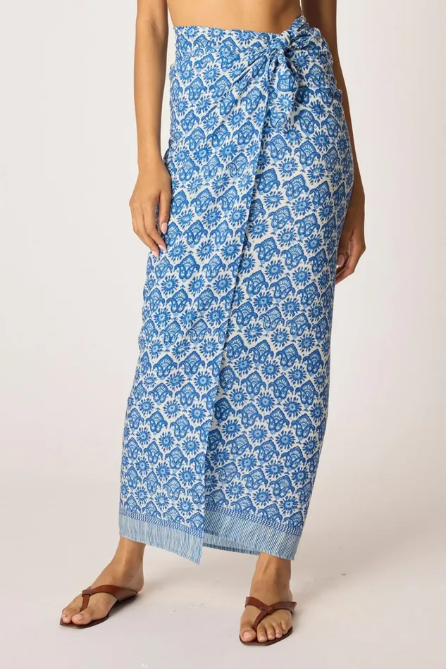 Women Natalie Martin Bottoms Sarong Fleurdelis Blue Women Natalie Martin Bottoms Sarong Fleurdelis Blue