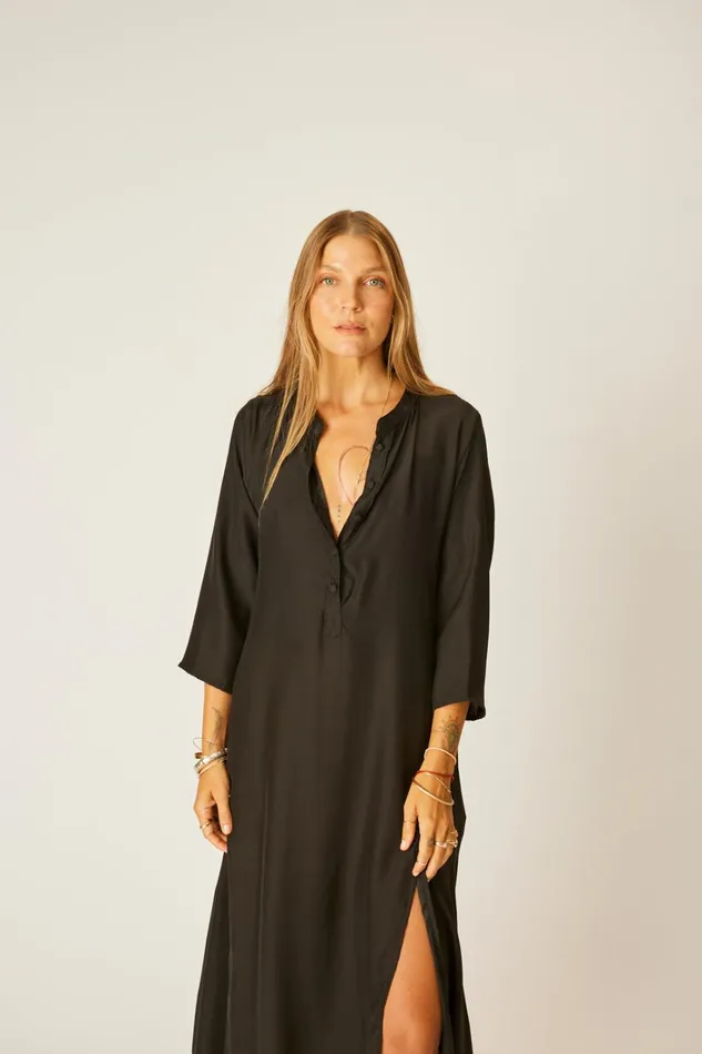 Women Natalie Martin CoverUps Isobel Dress Black Silk