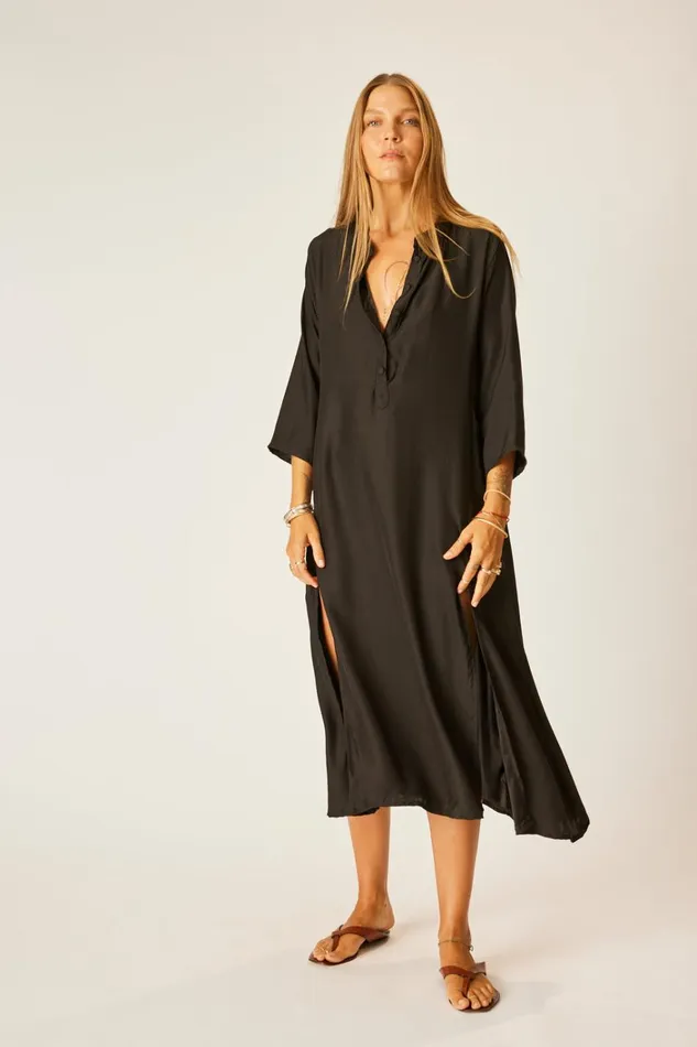 Women Natalie Martin CoverUps Isobel Dress Black Silk