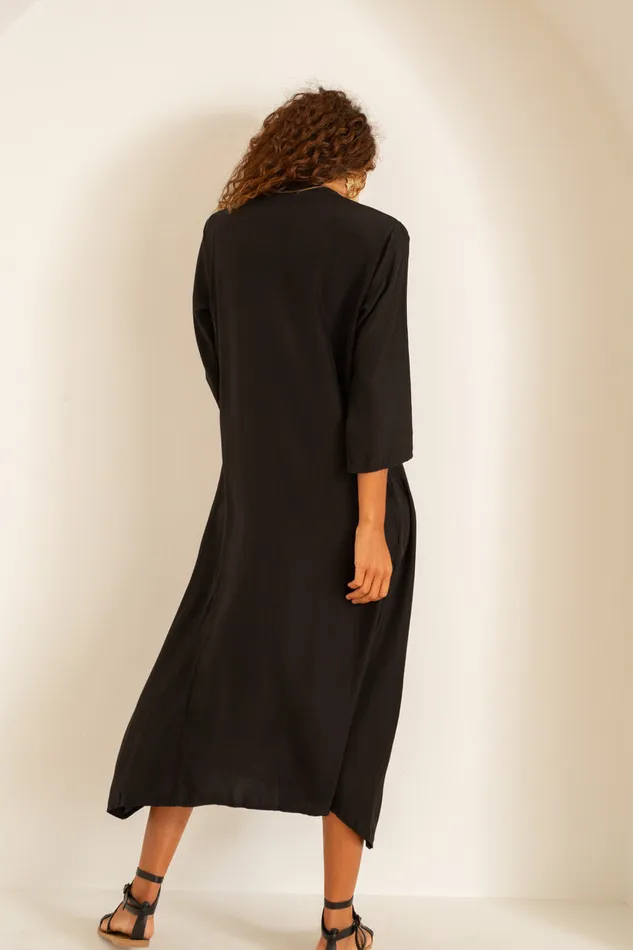 Women Natalie Martin CoverUps Isobel Dress Black Silk