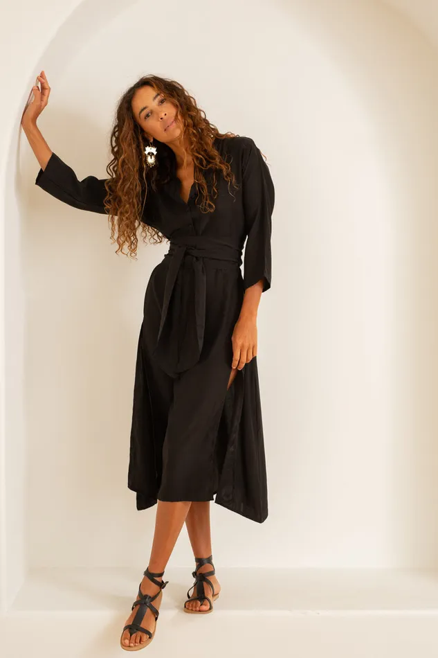 Women Natalie Martin CoverUps Isobel Dress Black Silk
