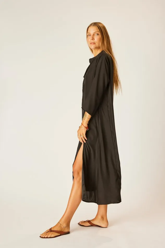 Women Natalie Martin CoverUps Isobel Dress Black Silk