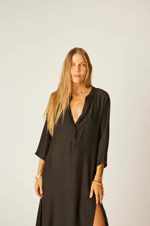 Women Natalie Martin CoverUps Isobel Dress Black Silk