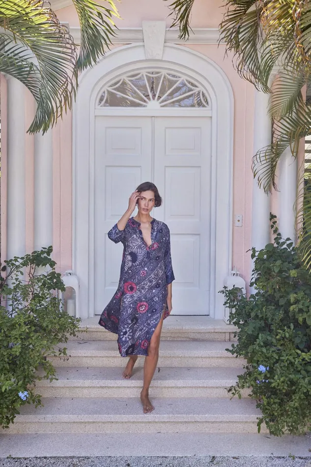 Women Natalie Martin CoverUps Isobel Dress Peacock Ink