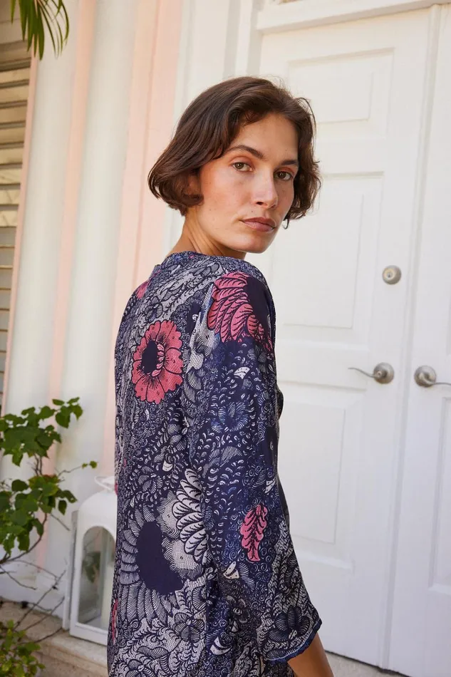 Women Natalie Martin CoverUps Isobel Dress Peacock Ink