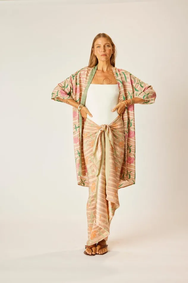 Women Natalie Martin CoverUps Lennon Kimono Chamomile Rose