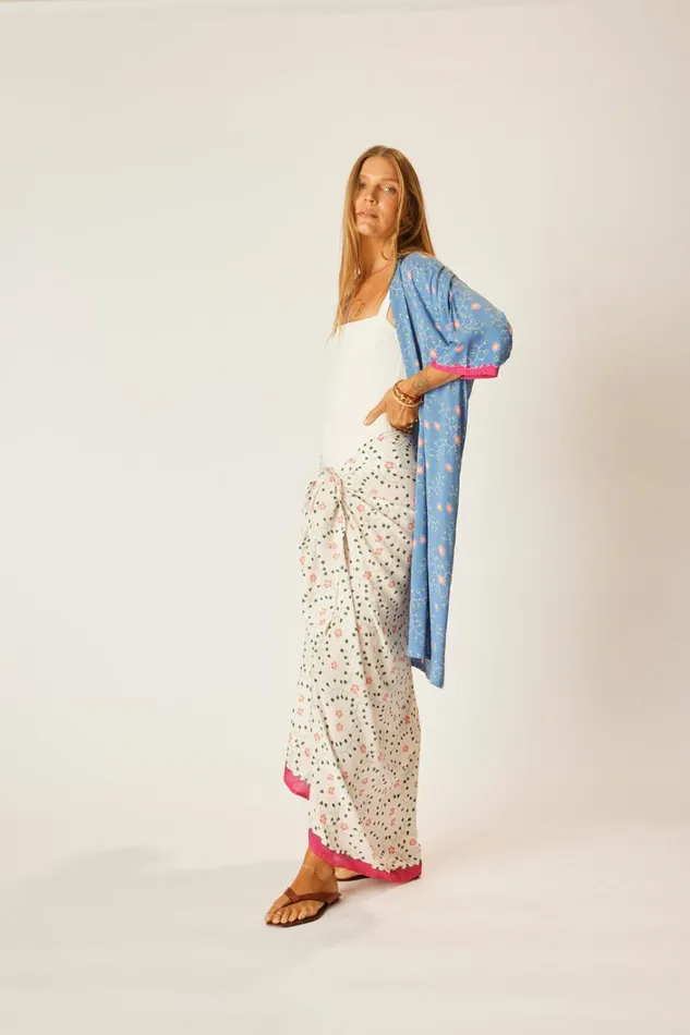 Women Natalie Martin CoverUps Lennon Kimono Paisley Stripe Pool
