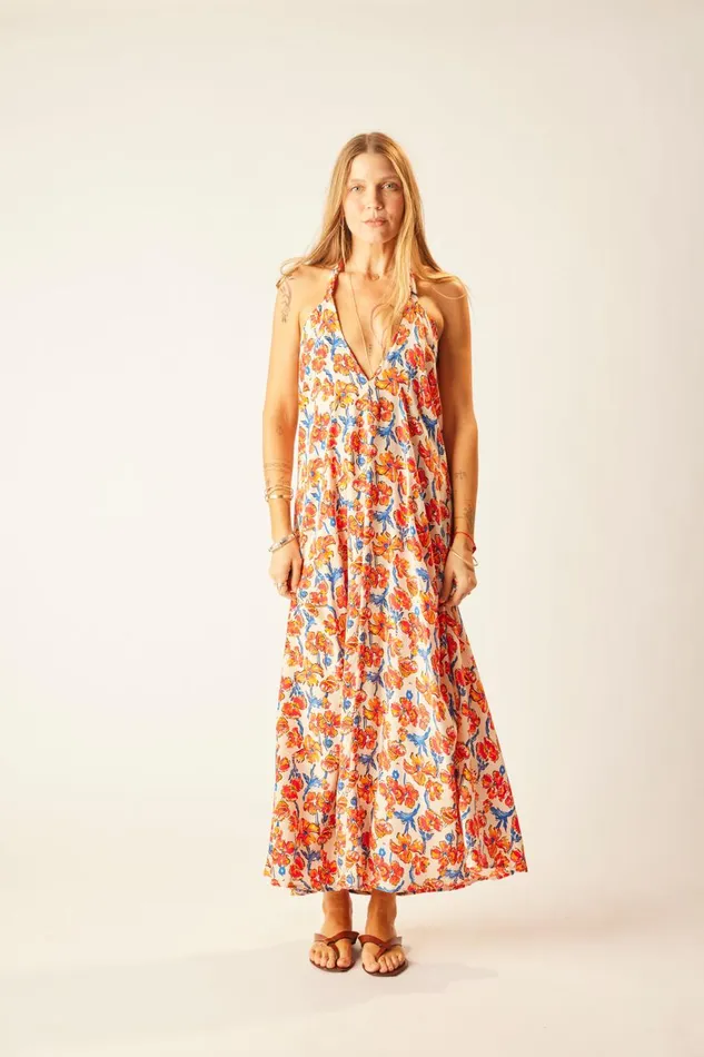 Women Natalie Martin CoverUps Lola Dress Silk Watercolor Clementine