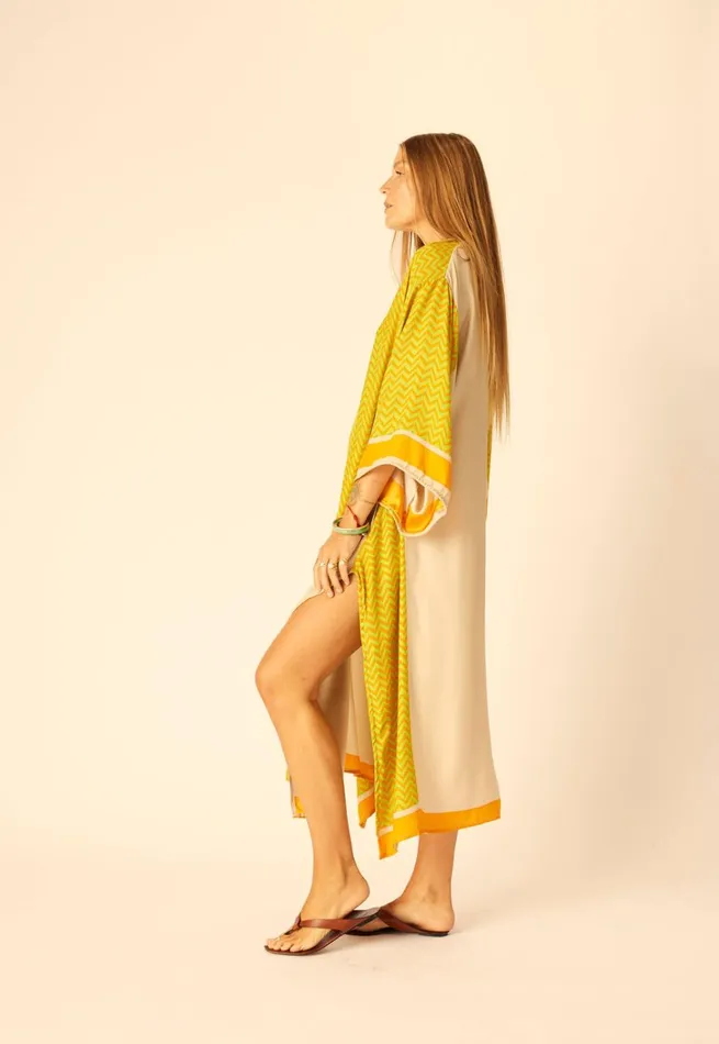 Women Natalie Martin CoverUps Marin Dress With Sash Block Zigzag Aubergine