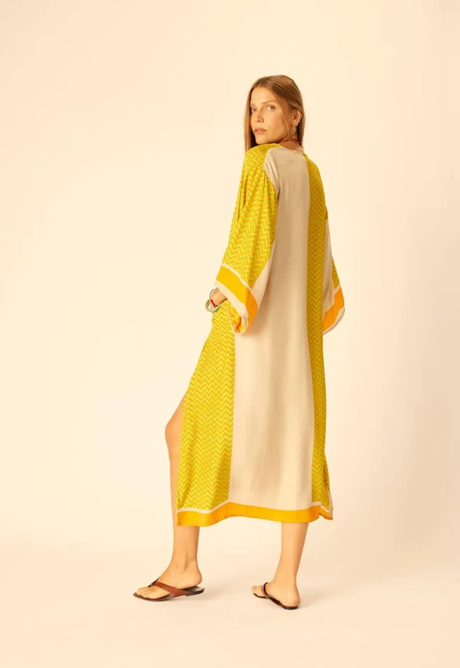 Women Natalie Martin CoverUps Marin Dress With Sash Block Zigzag Aubergine
