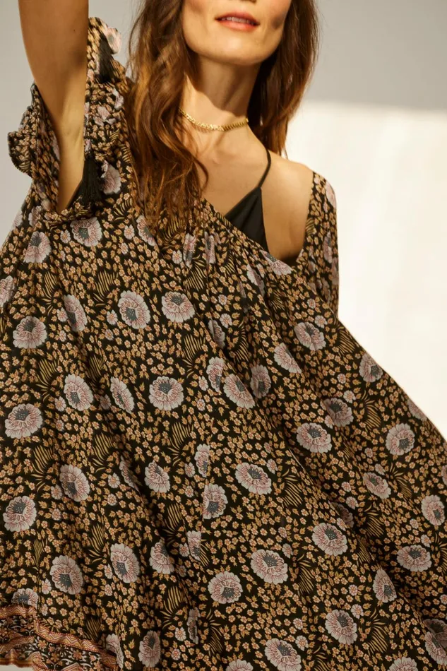 Women Natalie Martin CoverUps Marina Dress Fleurdelis Black
