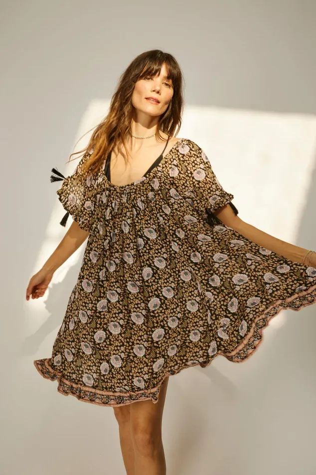 Women Natalie Martin CoverUps Marina Dress Fleurdelis Black