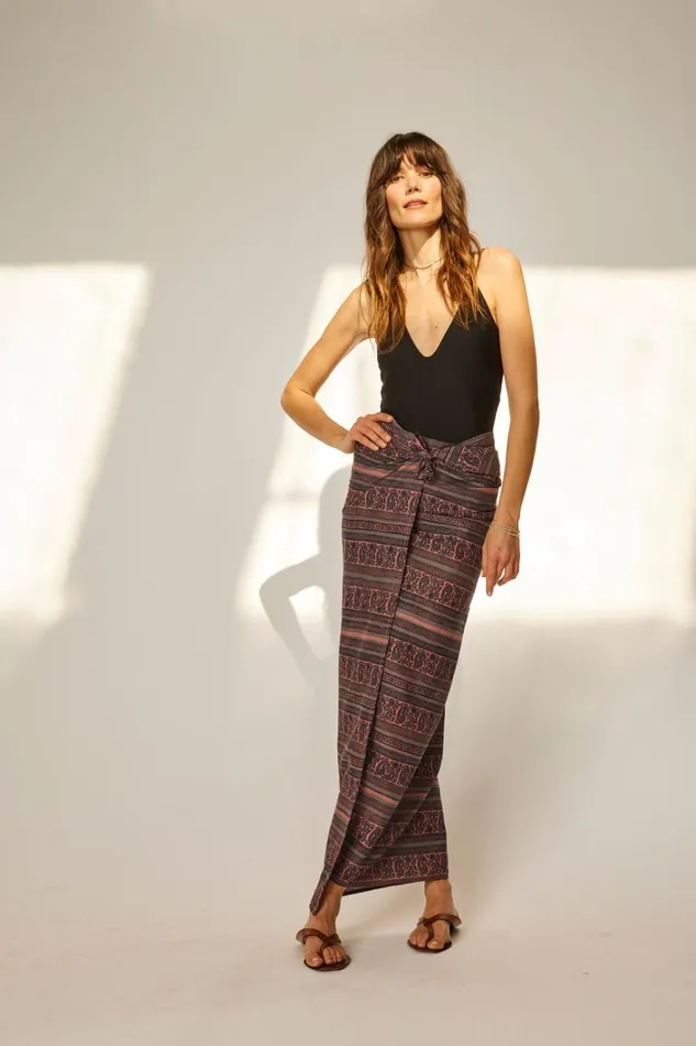 Women Natalie Martin CoverUps Sarong Paisley Stripe Heather Women Natalie Martin CoverUps Sarong Paisley Stripe Heather