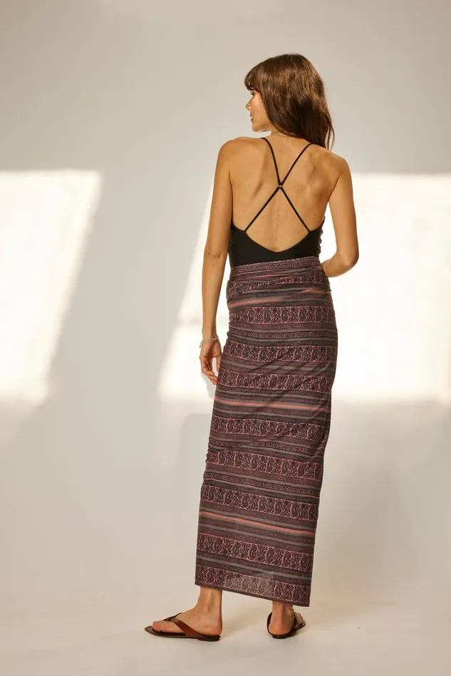 Women Natalie Martin CoverUps Sarong Paisley Stripe Heather Women Natalie Martin CoverUps Sarong Paisley Stripe Heather