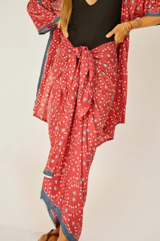 Women Natalie Martin CoverUps Sarong Pinwheel Barn Red