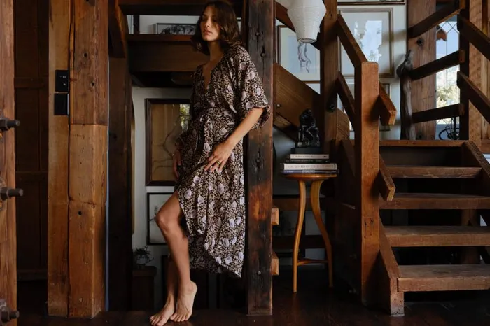 Women Natalie Martin Dresses Alex Midi With Sash Vintage Flowers Sepia Women Natalie Martin Dresses Alex Midi With Sash Vintage Flowers Sepia