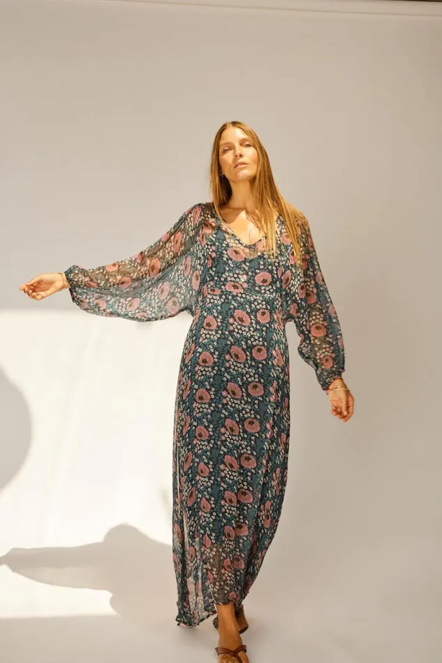 Women Natalie Martin Dresses Alice Dress Vintage Flowers Indigo