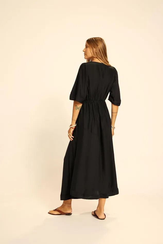 Women Natalie Martin Dresses Coco Maxi Black Silk