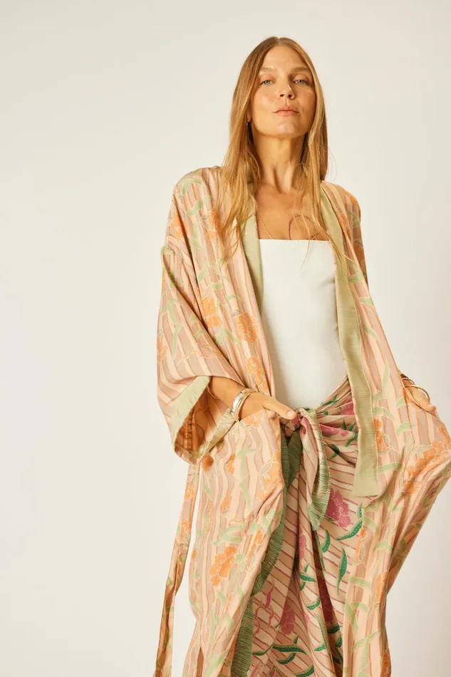 Women Natalie Martin Dresses Diane Long Robe Chamomile Apricot