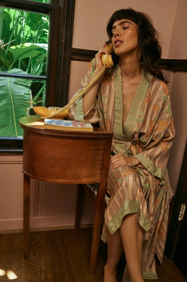 Women Natalie Martin Dresses Diane Long Robe Chamomile Apricot Women Natalie Martin Dresses Diane Long Robe Chamomile Apricot