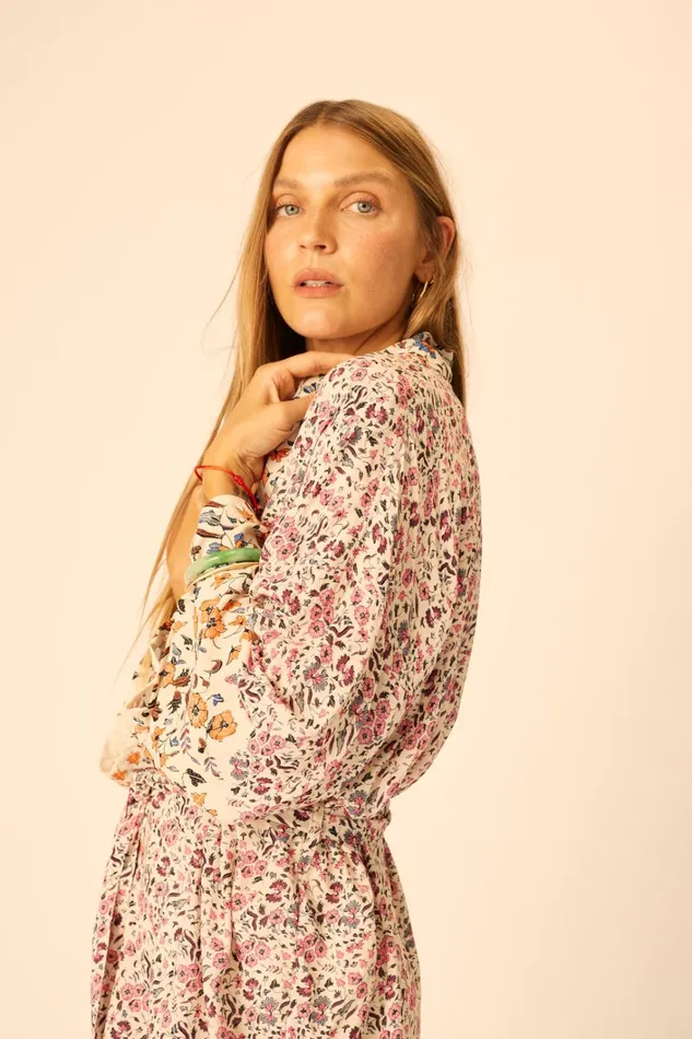 Women Natalie Martin Dresses Diane Short Robe Petite Fleur Rose