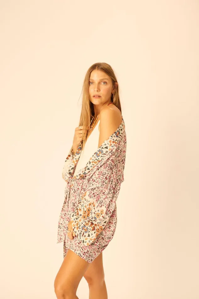 Women Natalie Martin Dresses Diane Short Robe Petite Fleur Rose
