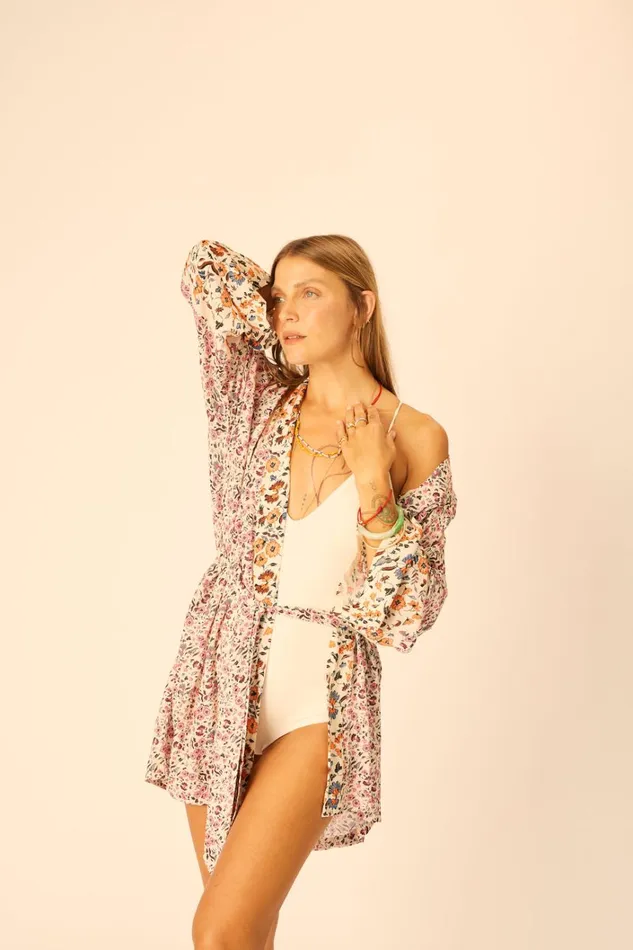 Women Natalie Martin Dresses Diane Short Robe Petite Fleur Rose