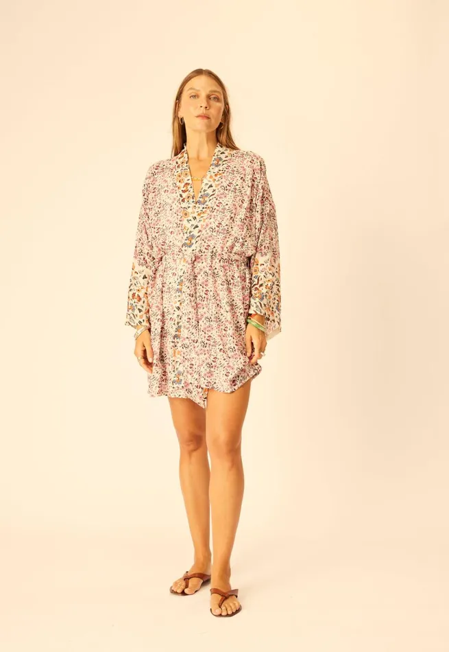 Women Natalie Martin Dresses Diane Short Robe Petite Fleur Rose