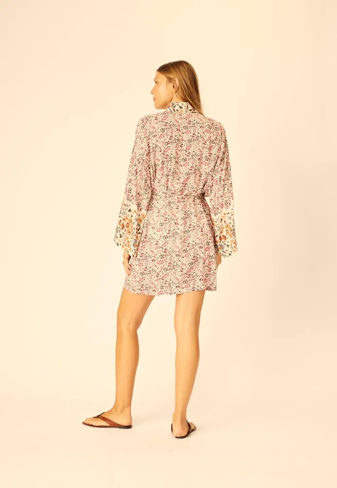 Women Natalie Martin Dresses Diane Short Robe Petite Fleur Rose