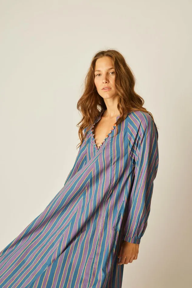 Women Natalie Martin Dresses Fiore Maxi Batik Stripe Lavender