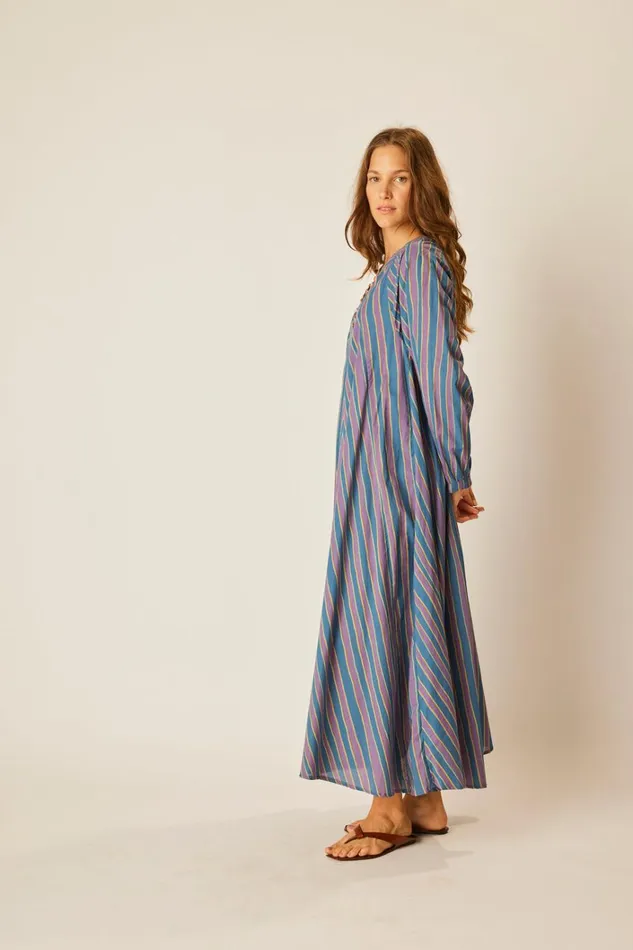 Women Natalie Martin Dresses Fiore Maxi Batik Stripe Lavender