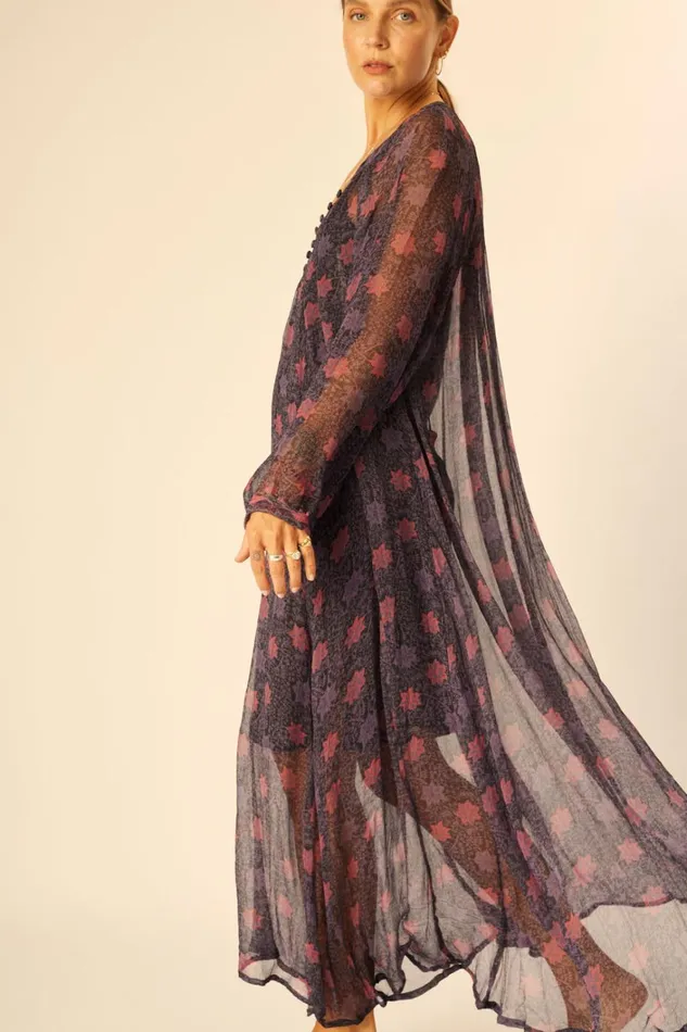 Women Natalie Martin Dresses Fiore Maxi Snowflake Aubergine