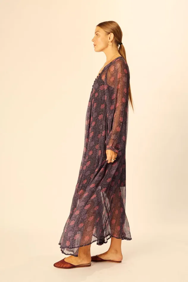 Women Natalie Martin Dresses Fiore Maxi Snowflake Aubergine