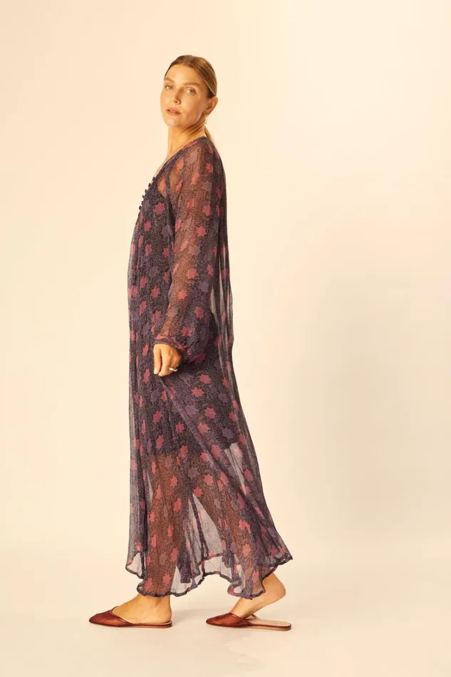 Women Natalie Martin Dresses Fiore Maxi Snowflake Aubergine