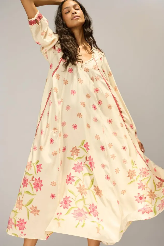 Women Natalie Martin Dresses Fiore Maxi Starflower Cream