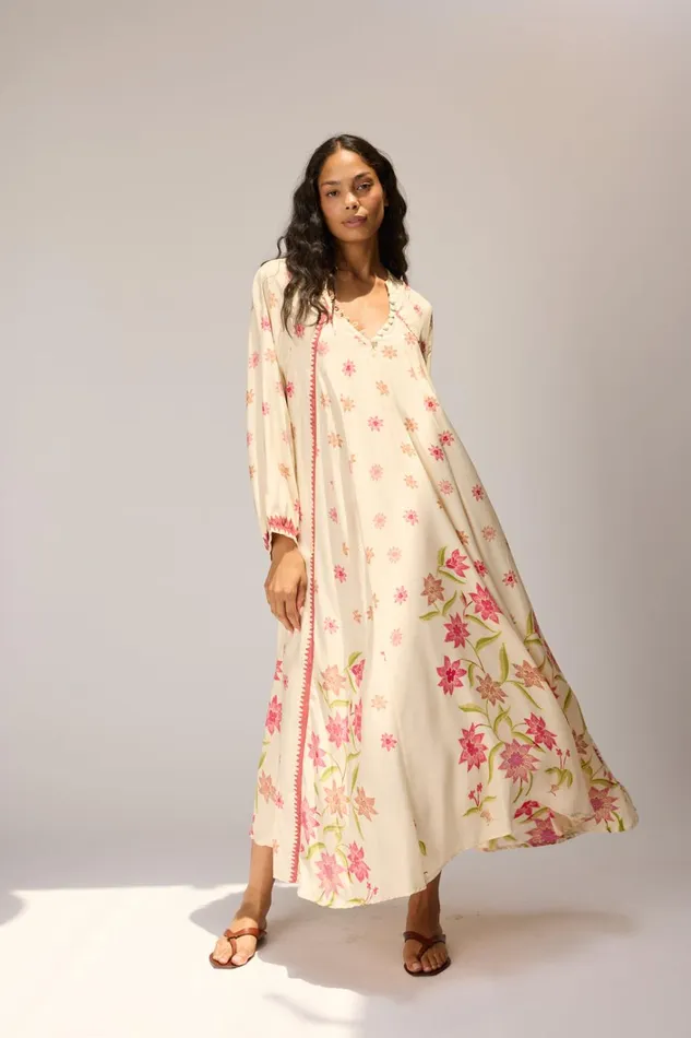 Women Natalie Martin Dresses Fiore Maxi Starflower Cream
