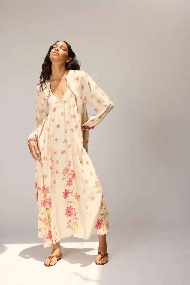Women Natalie Martin Dresses Fiore Maxi Starflower Cream