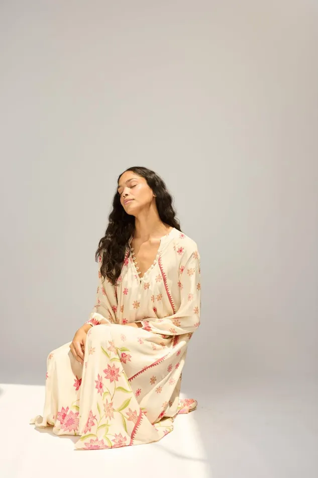 Women Natalie Martin Dresses Fiore Maxi Starflower Cream