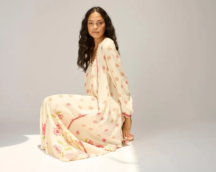 Women Natalie Martin Dresses Fiore Maxi Starflower Cream