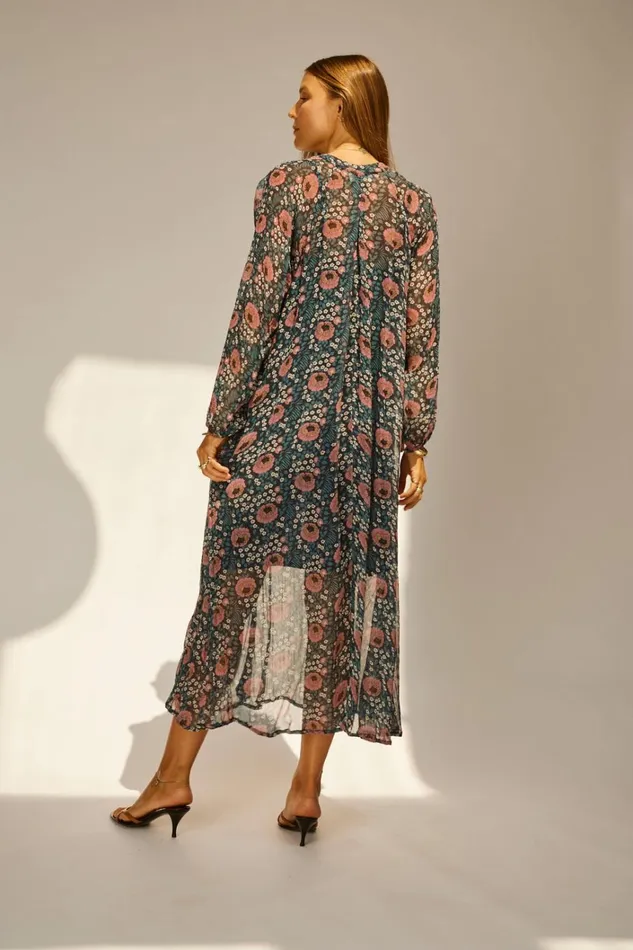 Women Natalie Martin Dresses Fiore Maxi Vintage Flowers Indigo
