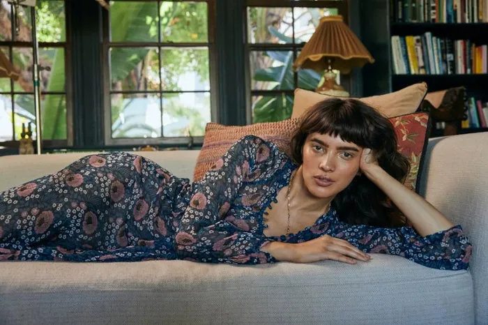 Women Natalie Martin Dresses Fiore Maxi Vintage Flowers Indigo