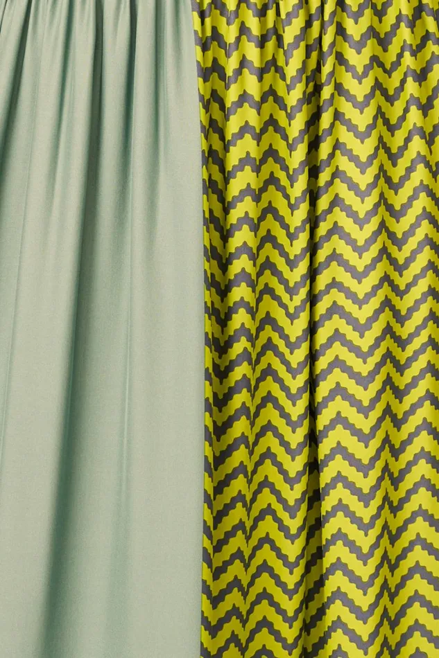 Women Natalie Martin Dresses Kate Long Sleeve Maxi Block Zigzag Lime
