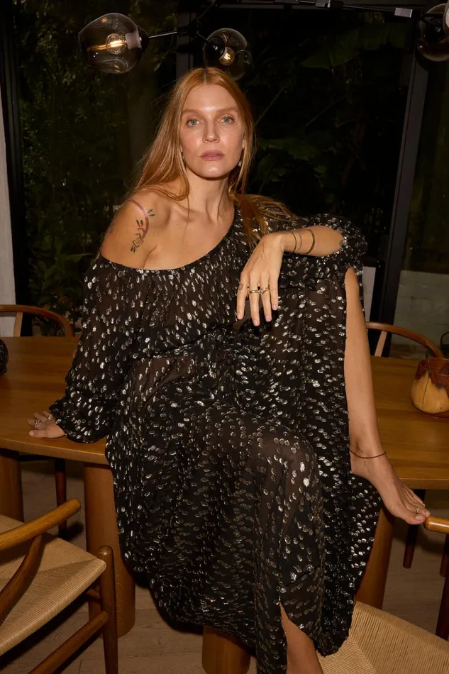 Women Natalie Martin Dresses Lainey Dress With Sash Metallic Chiffon