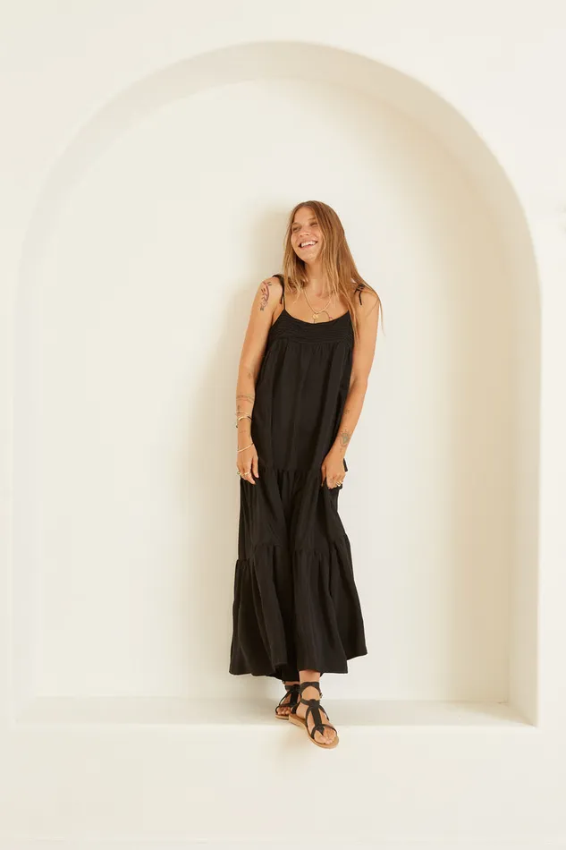 Women Natalie Martin Dresses Melanie Dress Black Silk