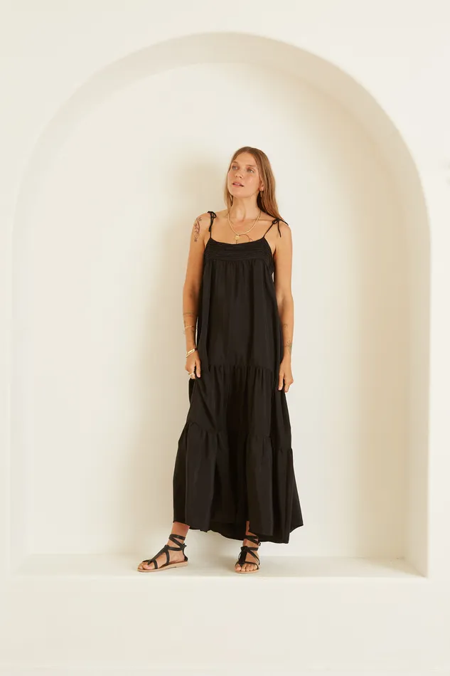 Women Natalie Martin Dresses Melanie Dress Black Silk