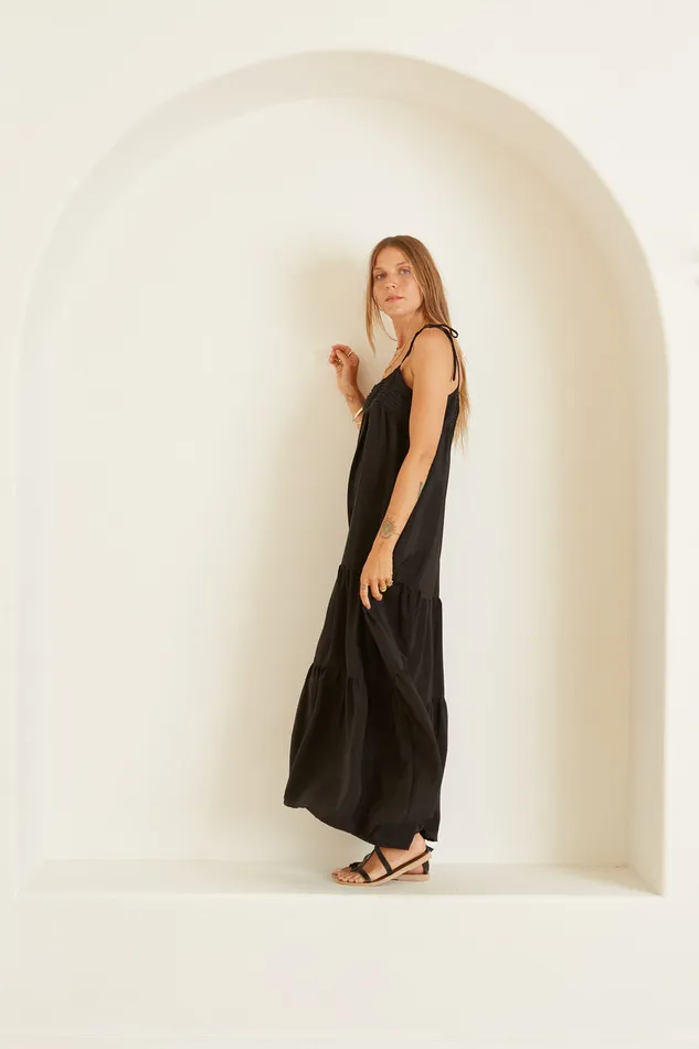 Women Natalie Martin Dresses Melanie Dress Black Silk