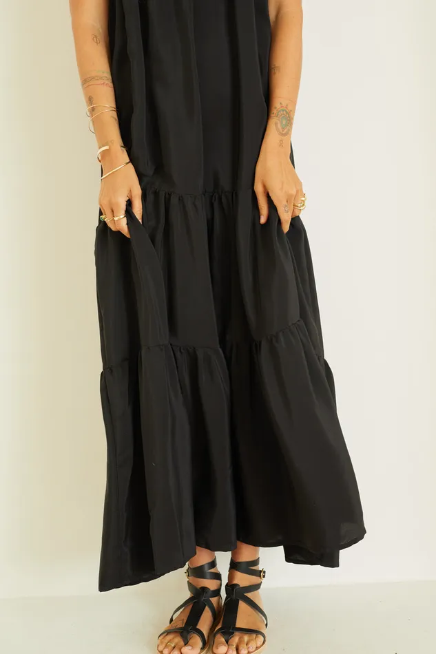 Women Natalie Martin Dresses Melanie Dress Black Silk