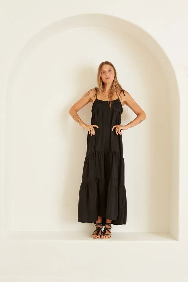 Women Natalie Martin Dresses Melanie Dress Black Silk
