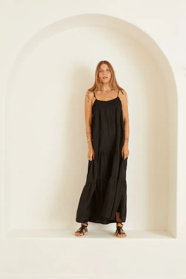 Women Natalie Martin Dresses Melanie Dress Black Silk