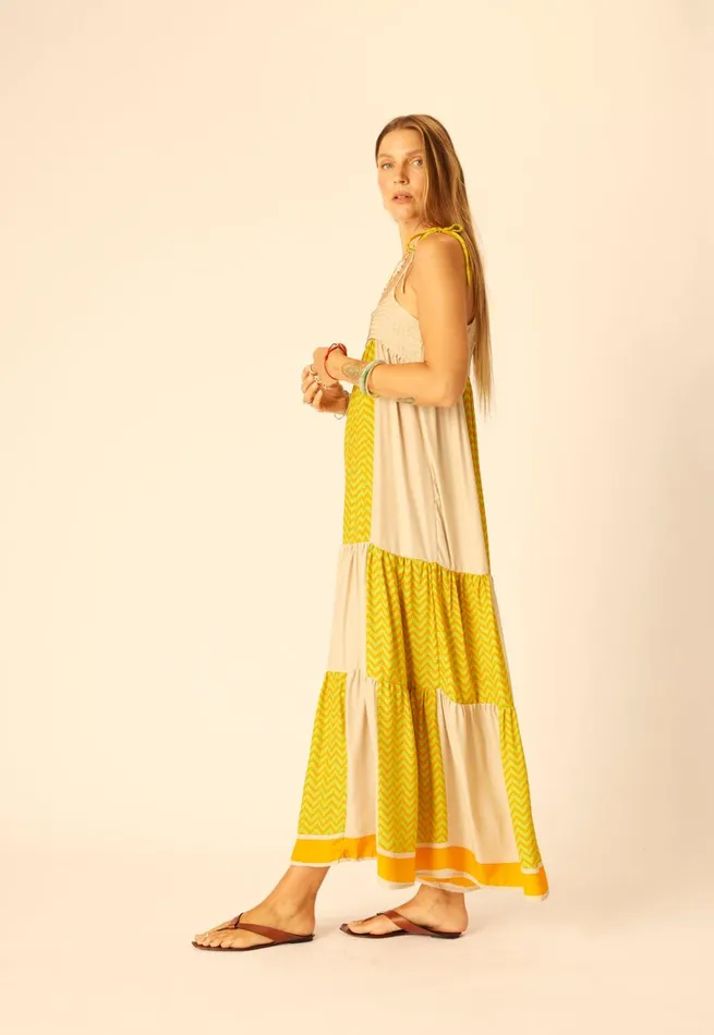 Women Natalie Martin Dresses Melanie Dress Block Zigzag Tangerine